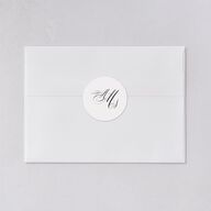Classic Black Tie Wedding Stickers Pure White Circle