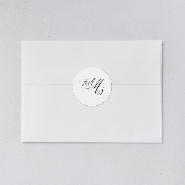 Classic Black Tie Wedding Stickers Pure White Circle