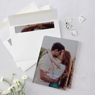 Gilded Photo Foil Wedding Invitations Gold Midnight Navy Signature Blank No Standard