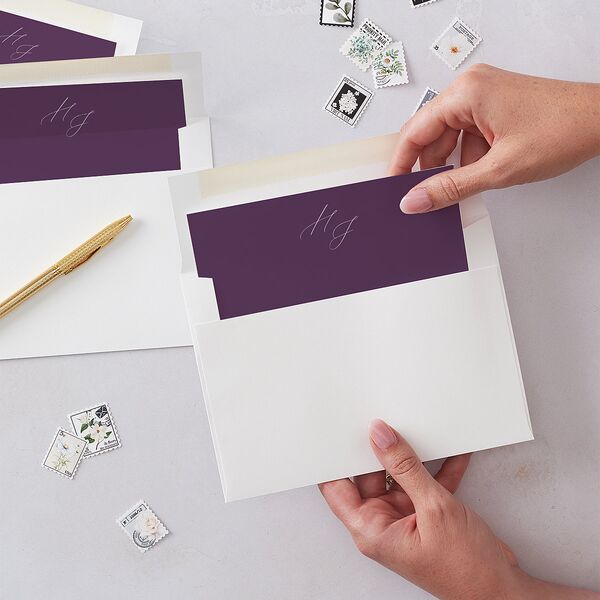 Bohemian Bouquet Envelope Liners Plum Standard