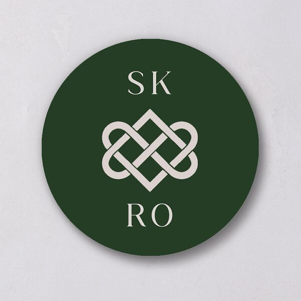 Celtic Knot Wedding Stickers Hunter Green
