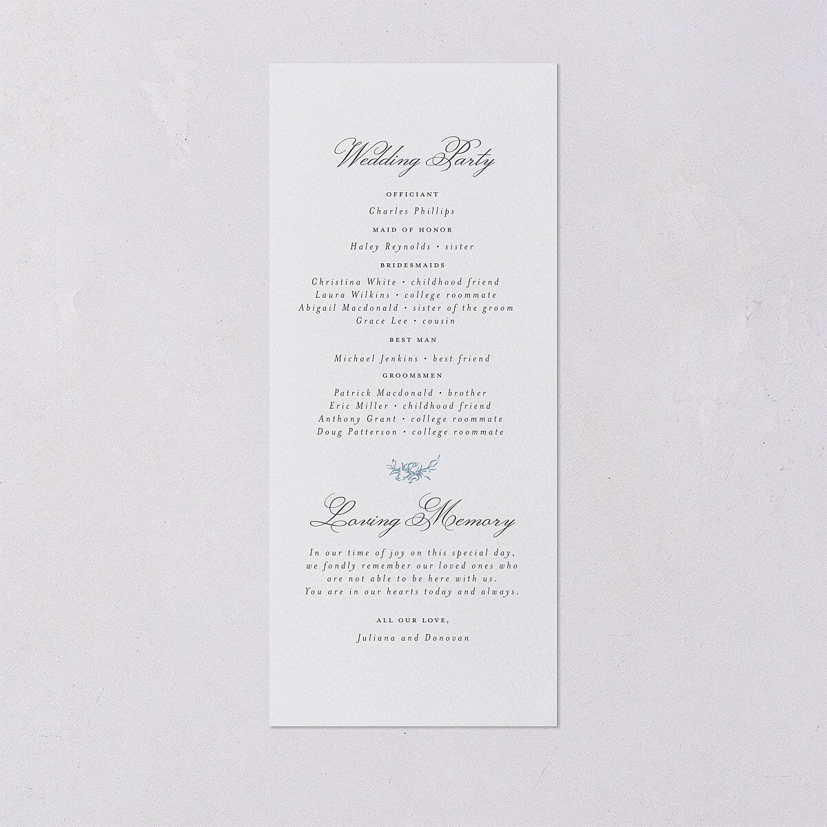 Medieval Castle Wedding Programs Dusty Blue Signature