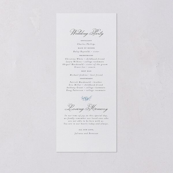 Medieval Castle Wedding Programs Dusty Blue Signature