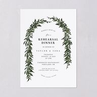 Rich Greenery Rehearsal Dinner Invitations Hunter Green Signature Blank Standard