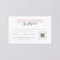 Wavy Frame Photo All-in-One Wedding Invitations Scottish Green Signature Light Both Recipient and Return Addresses No