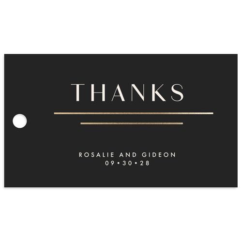 Refined Frame Favor Gift Tags Gold Charcoal Signature