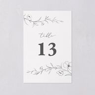 Graceful Botanical Table Numbers Shadow Gray Signature