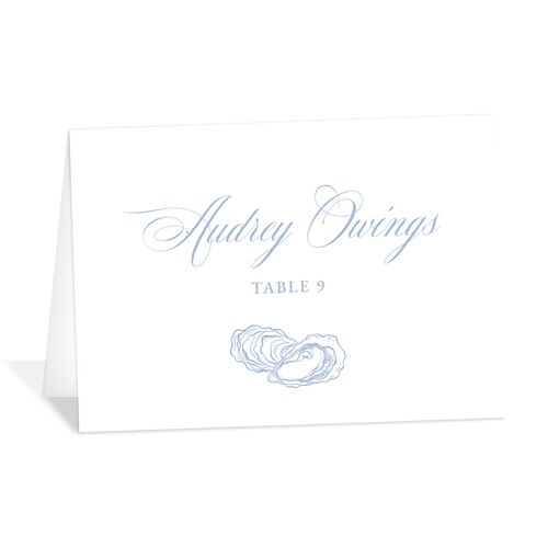 Coastal Oysters and Anchors Place Cards Sea Blue Signature