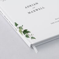 Elegant Ivy Wedding Guest Book Pure White