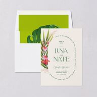 Hawaiian Tropical Orchid Oval Wedding Standard Envelope Liners Crimson Standard