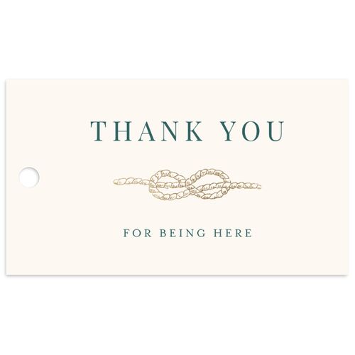Elegant Lighthouse Foil Favor Gift Tags Gold Wave Signature