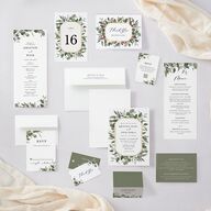 Eucalyptus Frame Wedding Enclosure Cards No Foil Pure White Signature Standard
