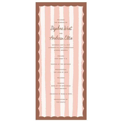 Eclectic Painted Stripes Wedding Programs Espresso Signature