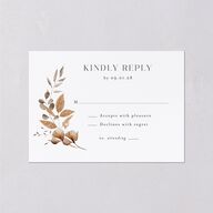 Leafy Rustic Monogram Wedding Response Cards Cotton Signature