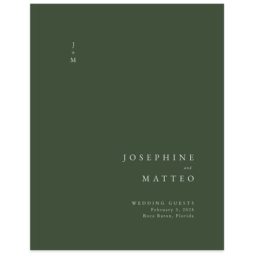 Double Frame Wedding Guest Book Dark Emerald