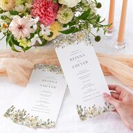 Eucalyptus Edges Wedding Programs Gold Pure White Signature