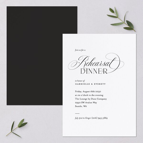 Opposites Attract Rehearsal Dinner Invitations Licorice Signature Blank