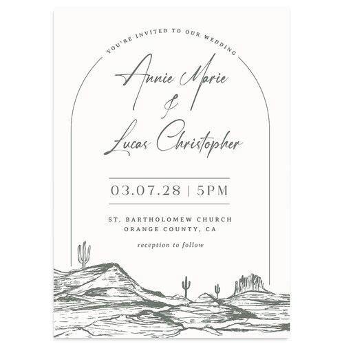 Western Cactus Wedding Invitations Eucalyptus Signature Blank No Standard