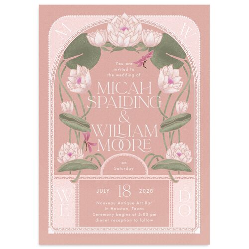 Twilight Pond Wedding Invitations Rose Quartz Signature Blank No Standard