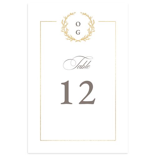 Gilded Wreath Table Numbers Gold Steel Gray Signature