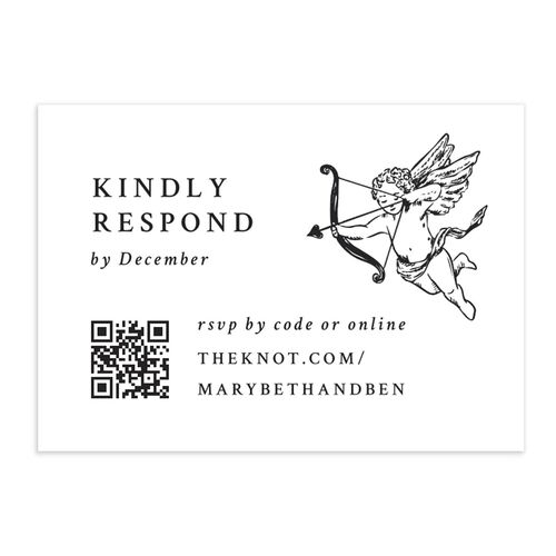 Hand Drawn Vintage Locket QR Code RSVP Cards Charcoal Signature Standard