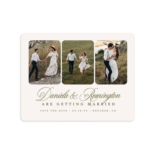 Modern Classic Picture Landscape Save The Date Magnets Olive Magnet Paper