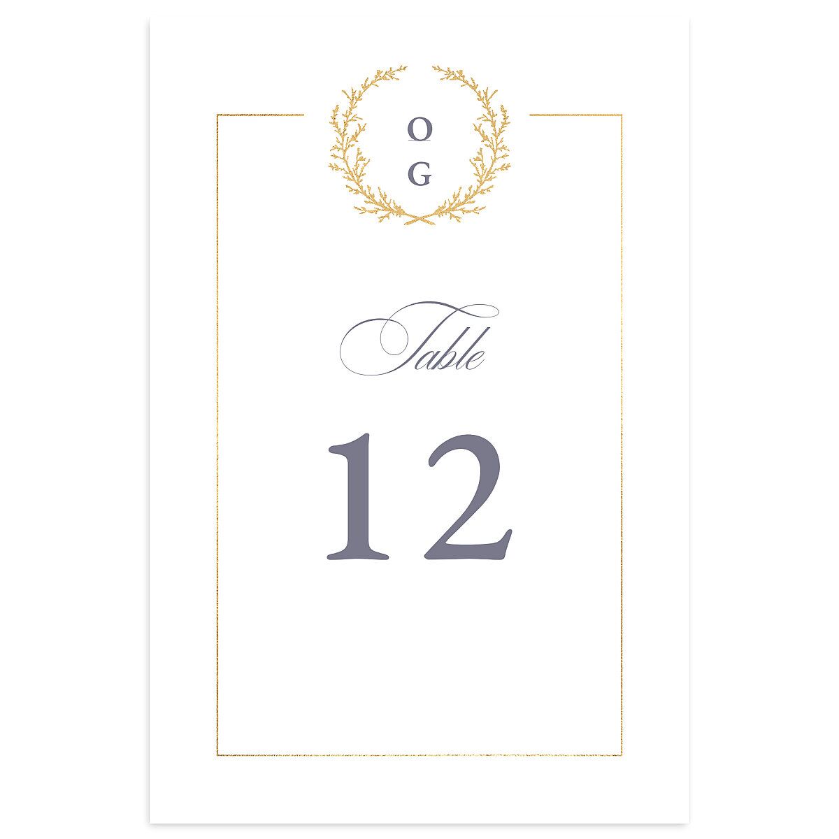Gilded Wreath Table Numbers
