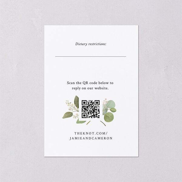 Elegant Eucalyptus Christmas Foil Wedding Response Cards Gold Licorice Signature Standard