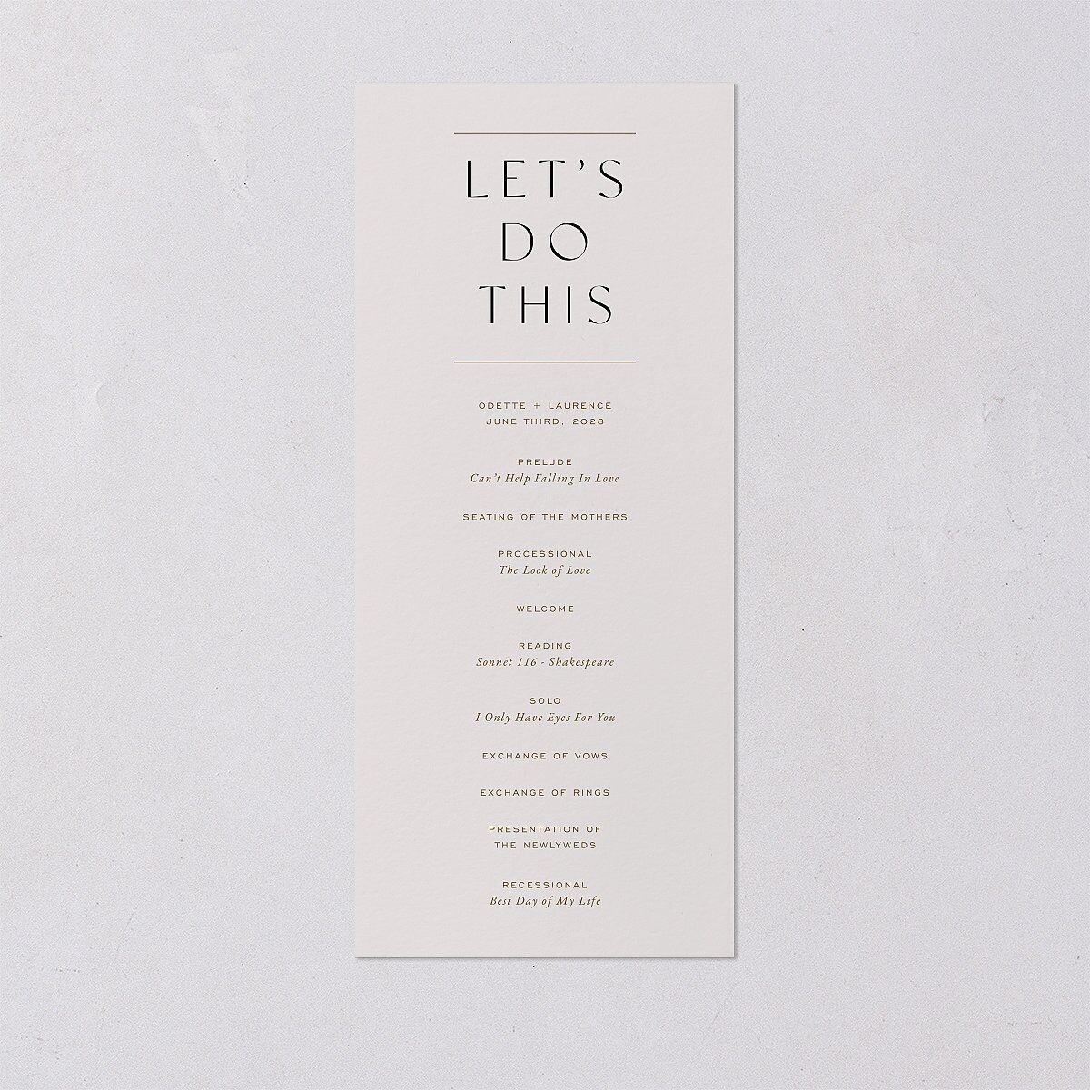 Surround Wedding Programs Mist Signature