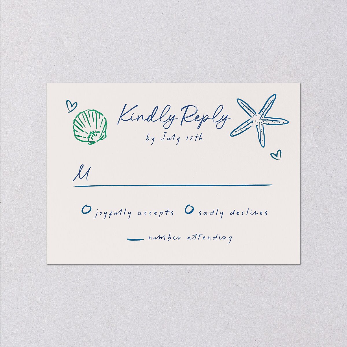 Nautical Border Wedding Response Cards French Blue Signature Standard