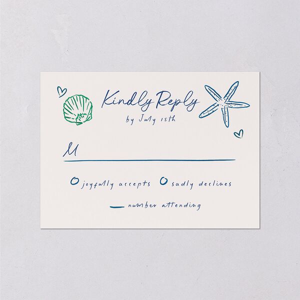 Nautical Border Wedding Response Cards French Blue Signature Standard