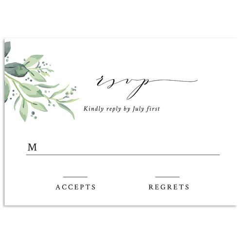 Classic Greenery Wedding Response Cards Midnight Signature Standard