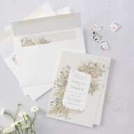 Ethereal Pampas Wedding Invitations Gold Thyme Signature Blank No Standard