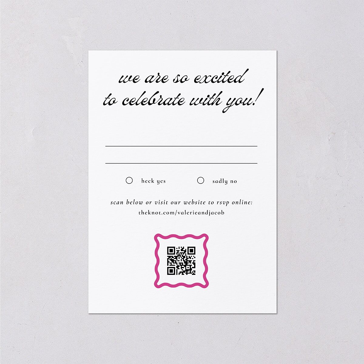 Wavy Frame Photo Wedding Response Cards Mulberry Signature Standard