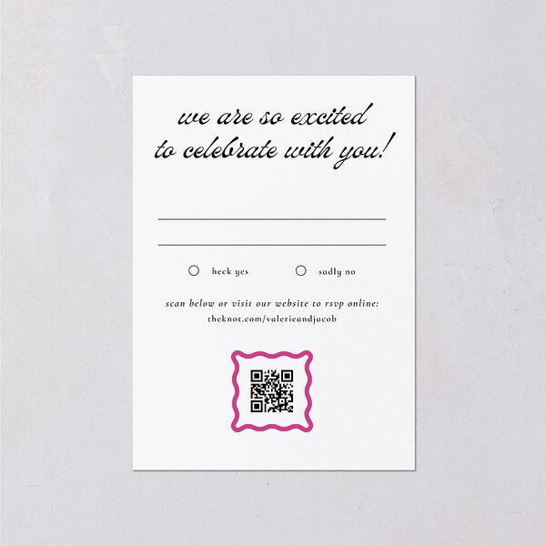 Wavy Frame Photo Wedding Response Cards Mulberry Signature Standard
