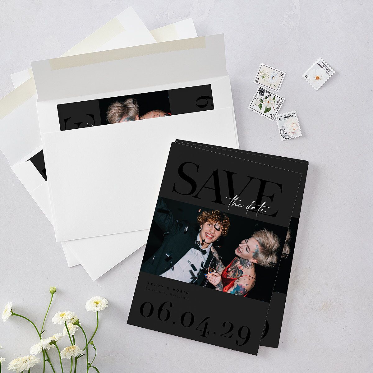 Modern Vow Save The Date Cards — view 5