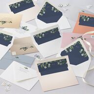 Timeless Bouquet Wedding Invitations Dusty Blue Signature Blank No Standard