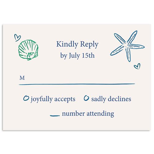 Nautical Border Wedding Response Cards French Blue Signature