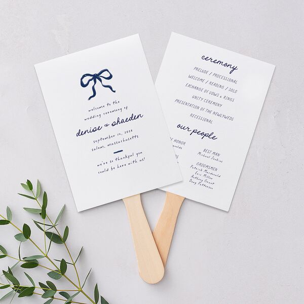 Dainty Bow Fan Programs Navy Signature Standard