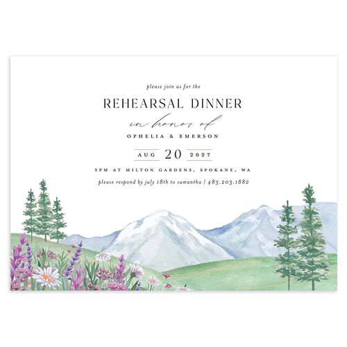 Mountain Wildflowers Rehearsal Dinner Invitations Lilac Signature Blank Standard