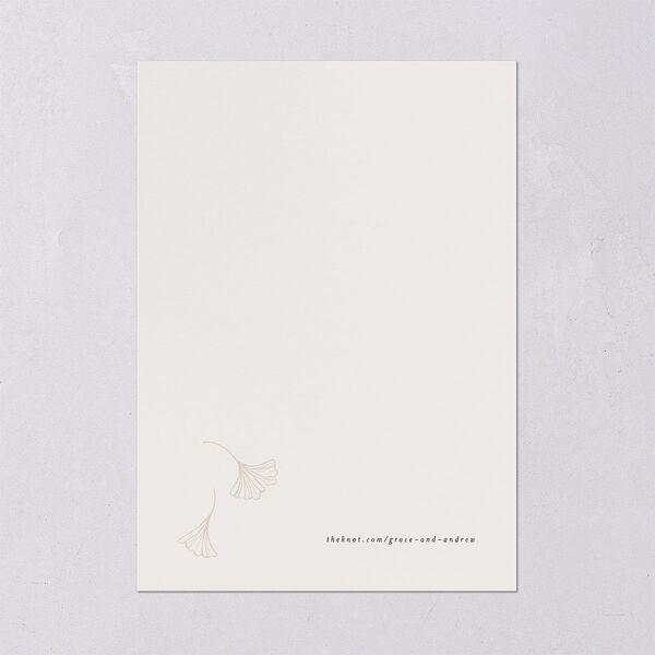 Ginkgo Leaves Wedding Invitations Gold Champagne Signature Blank No