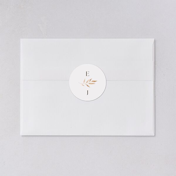 Leafy Rustic Monogram Wedding Stickers Raw Sienna Circle