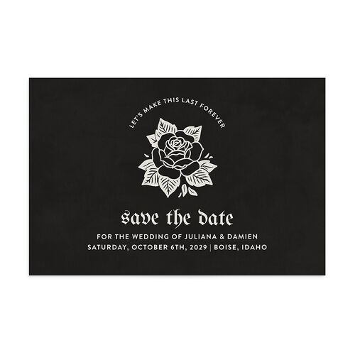 Moody Gothic Rose Save the Date Postcards Midnight