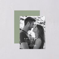 Foliage Accent Save the Date Petite Cards Thyme No Signature smooth Blank Standard