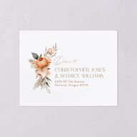 Bohemian Bouquet Foil All-in-One Wedding Invitations Peach Fuzz Signature Light Both Recipient and Return Addresses No