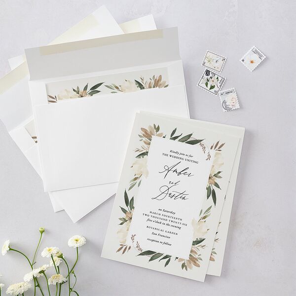 Neutral Greenery Wedding Invitations Thyme Signature Blank No Standard