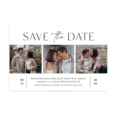 Film Strip Save the Date Postcards Pure White