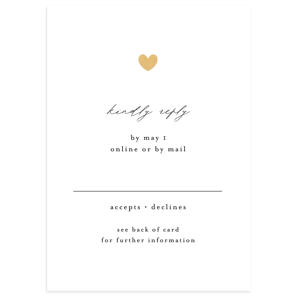 Dainty Heart Wedding Response Cards