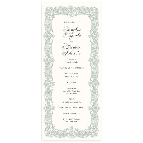 Elegant Lace Wedding Programs Sage Signature