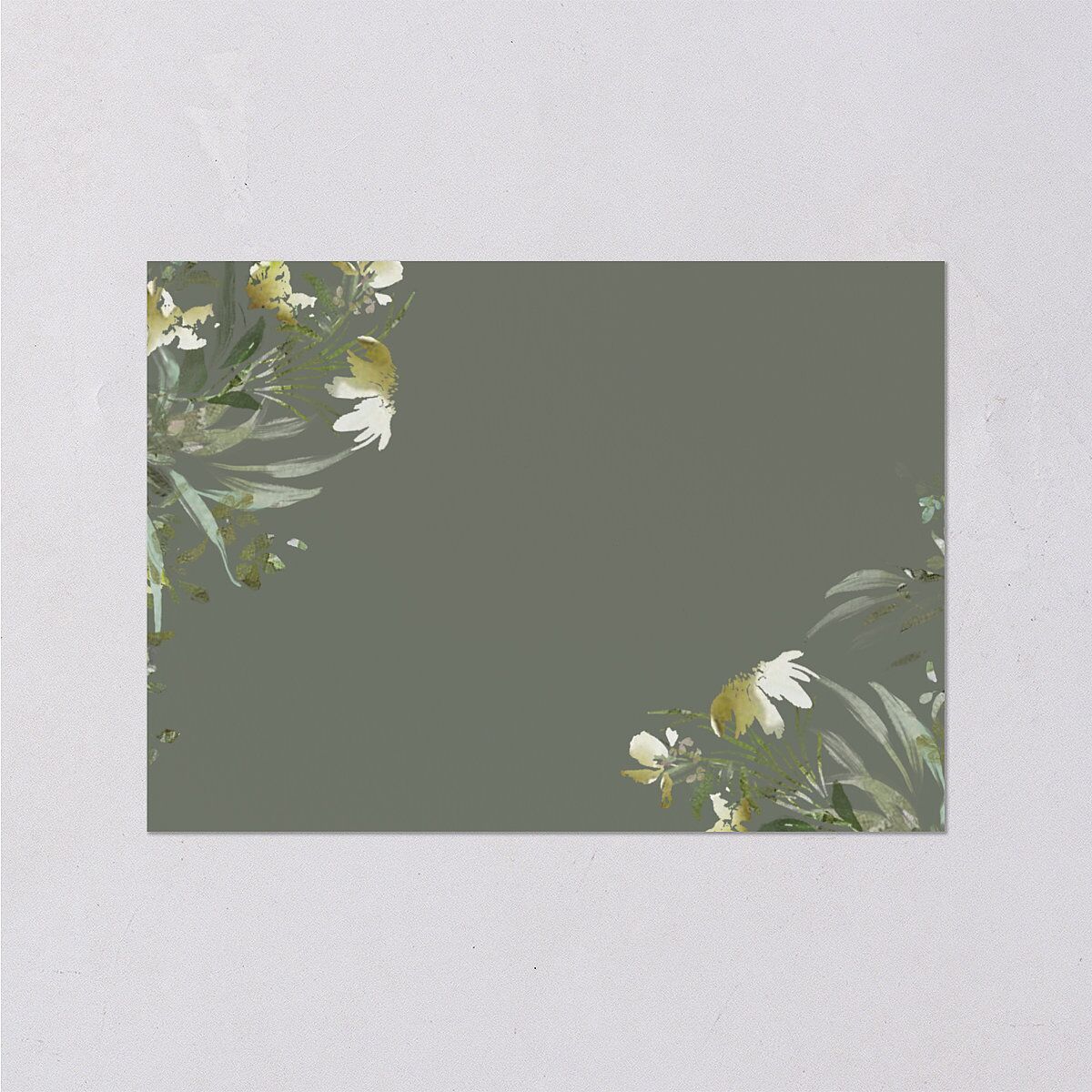 Gilded Greenery Wedding Response Cards Gold Deep Olive Signature Standard